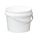 Bulk 10x 2L Plastic Buckets + Lids - Empty White With Handle - Small Food Pail - NuSea