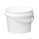 Bulk 10x 2L Plastic Buckets + Lids - Empty White With Handle - Small Food Pail - NuSea
