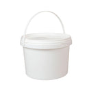 Bulk 10x 2L Plastic Buckets + Lids - Empty White With Handle - Small Food Pail - NuSea