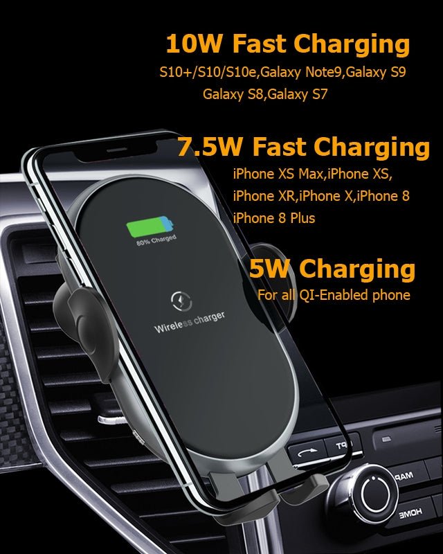 C366: Automatic Clamping Wireless Car Charger,with backlight - NuSea