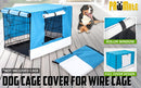 Cage Cover Enclosure for Wire Dog Cage Crate 24in BLUE - NuSea