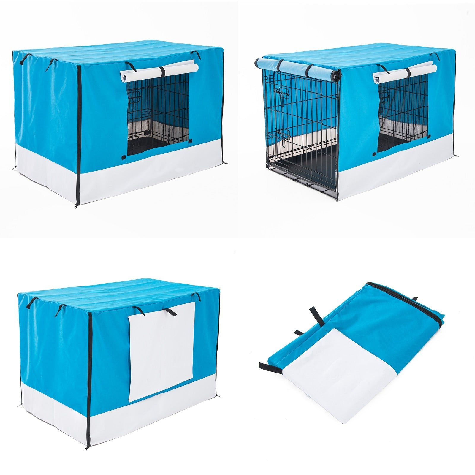 Cage Cover Enclosure for Wire Dog Cage Crate 36in BLUE - NuSea