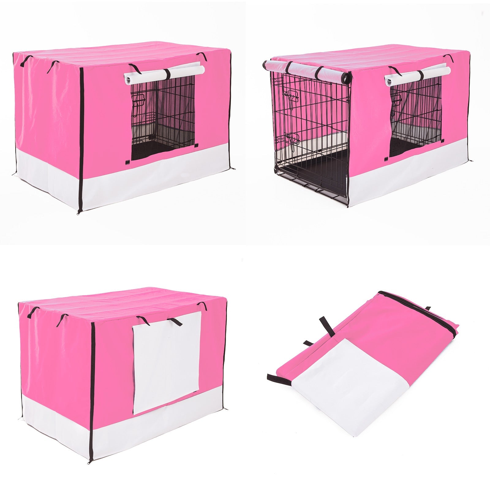Cage Cover Enclosure for Wire Dog Cage Crate 36in PINK - NuSea