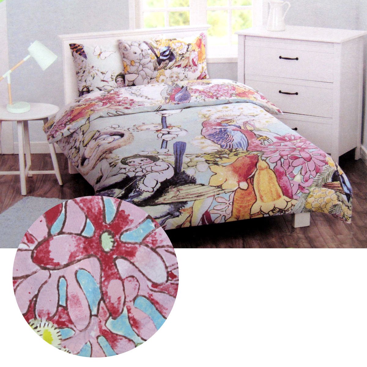 Caprice May Gibbs Gumnut Babies Licensed Quilt Cover Set Single - NuSea