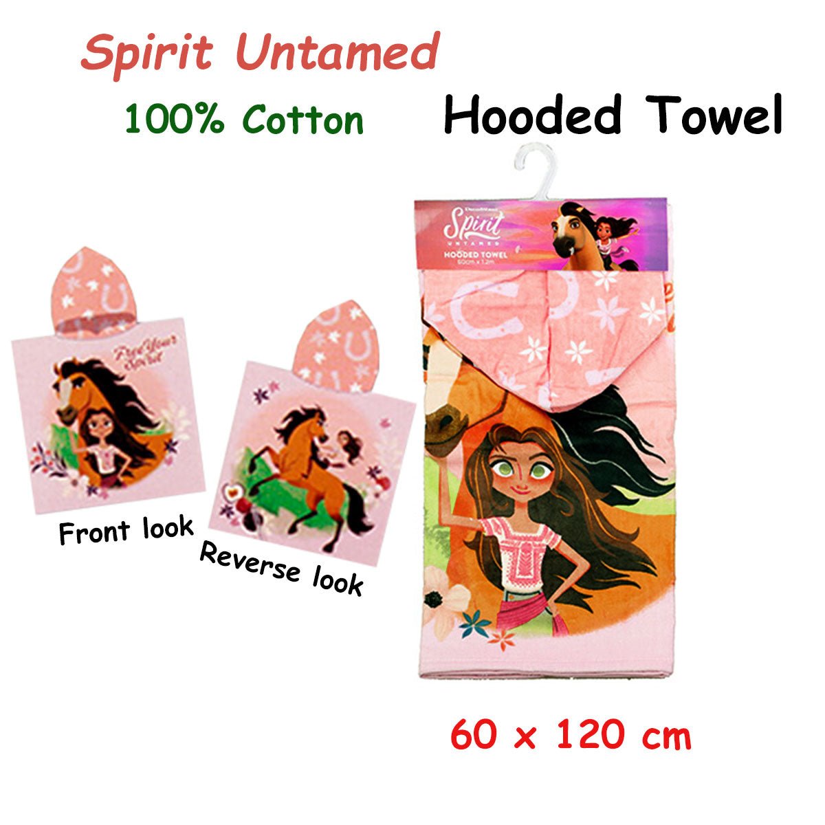 Caprice Spirit Untamed Cotton Hooded Licensed Towel 60 x 120 cm - NuSea