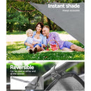 Caravan Privacy Screen Roll Out Awning 1.95 x 2.2M Sun Shade End Wall Side Grey - NuSea