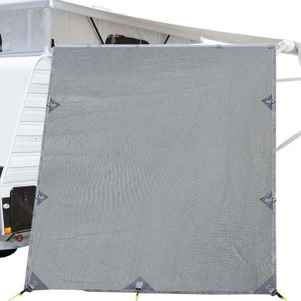 Caravan Privacy Screen Roll Out Awning 2.1x1.8M Sun Shade Pop Top End Wall Grey - NuSea