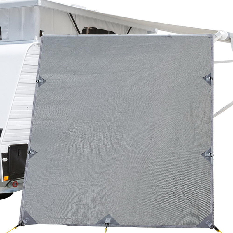 Caravan Privacy Screen Roll Out Awning 2.1x1.8M Sun Shade Pop Top End Wall Grey - NuSea