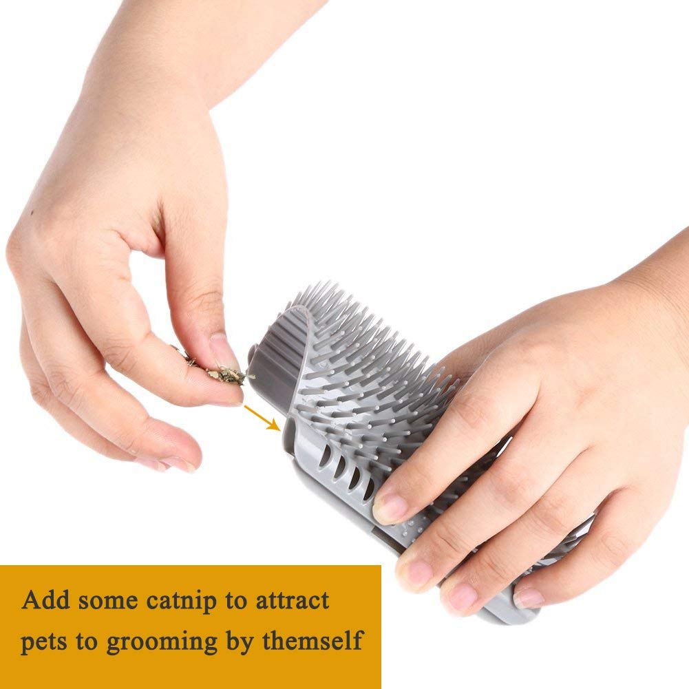 Cat Self Groomer Catnip Dog Cat Toy Corner Groomer Wall Corner Scratcher Comb Grooming Massage Brush - NuSea