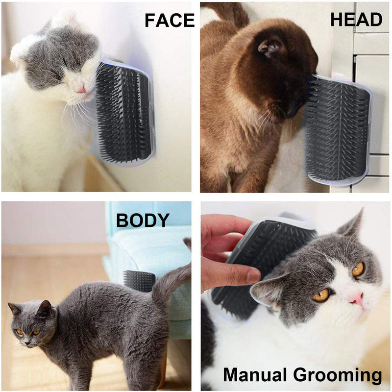 Cat Self Groomer Catnip Dog Cat Toy Corner Groomer Wall Corner Scratcher Comb Grooming Massage Brush - NuSea