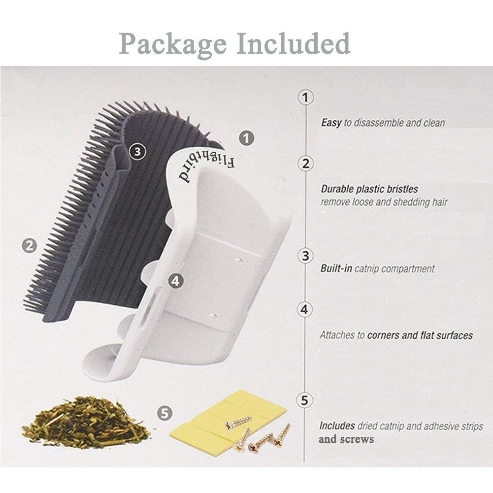 Cat Self Groomer Catnip Dog Cat Toy Corner Groomer Wall Corner Scratcher Comb Grooming Massage Brush - NuSea