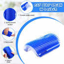 Cat Self Groomer Catnip Dog Cat Toy Corner Groomer Wall Corner Scratcher Comb Grooming Massage Brush Blue - NuSea