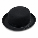 Black Bowler Hat with Satin Ribbon – Adult Fancy Dress Costume Accessory