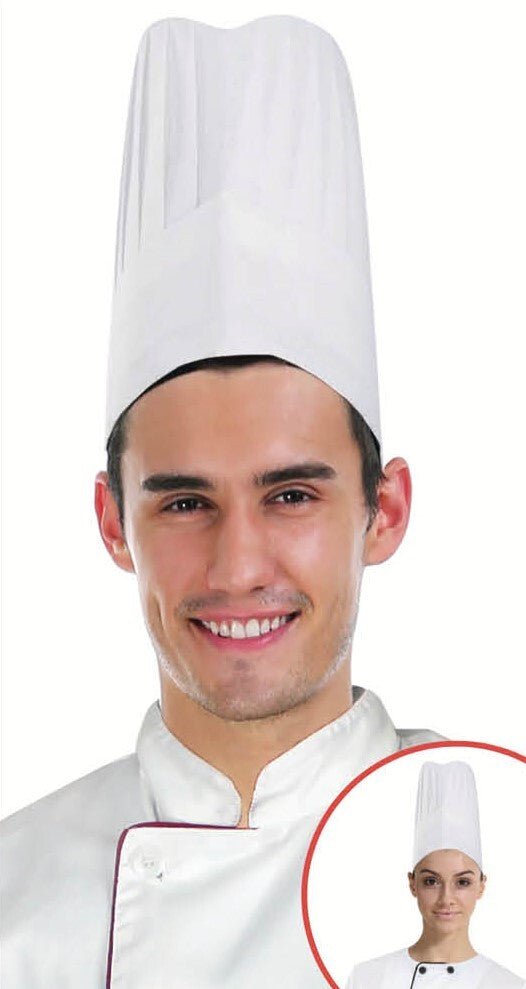 CHEFS HAT Chef Master Kitchen Cooking Baker Cap Costume Fancy BBQ Party - White - NuSea