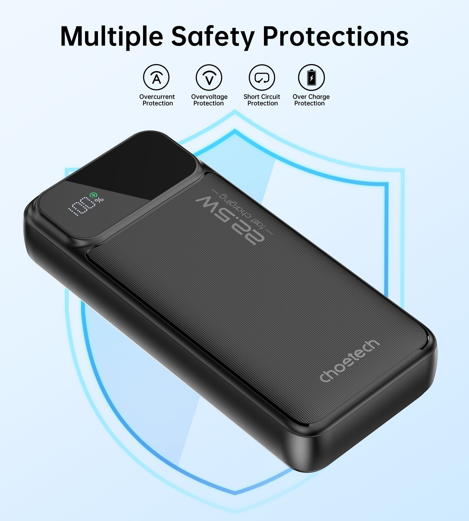 CHOETECH B729 20000mAh Power Bank PD22.5W with Digital Display - NuSea