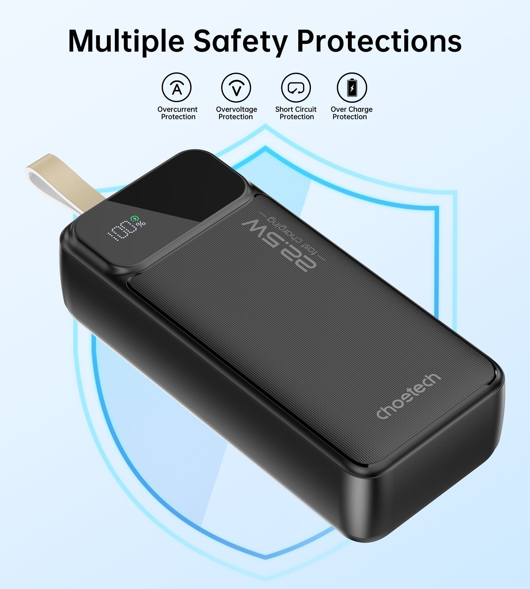 CHOETECH B730 30000mAh Power Bank PD22.5W with Digital Display - NuSea