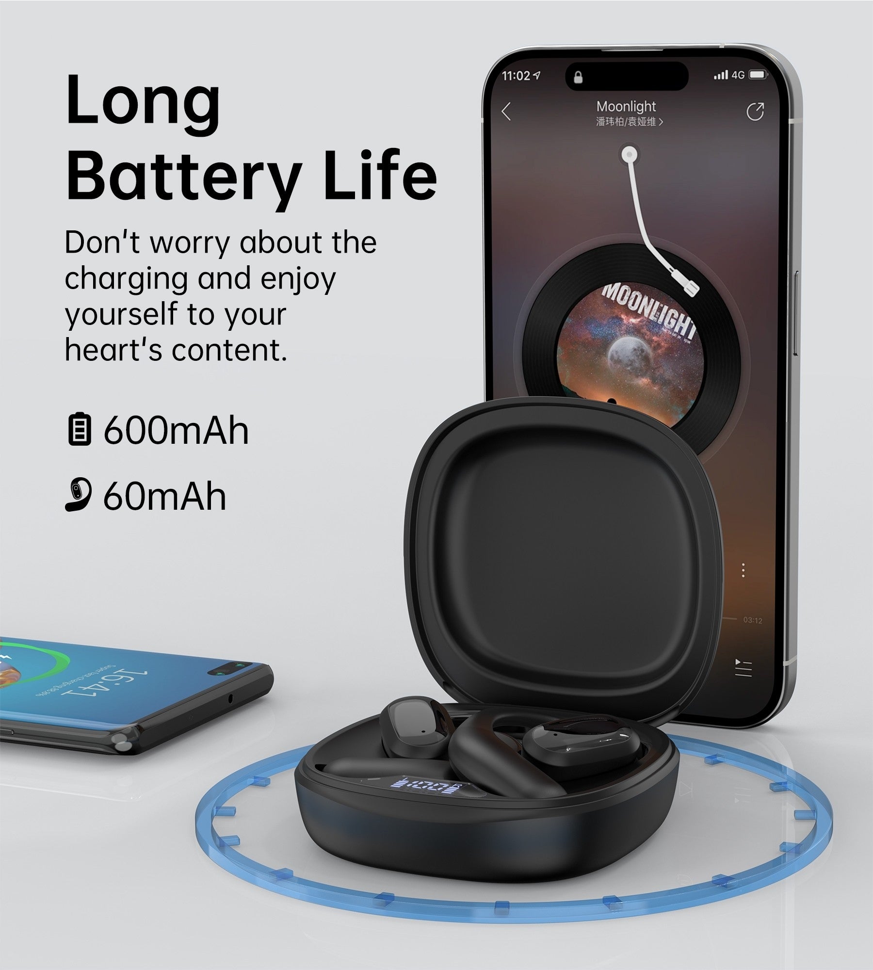 CHOETECH BH - T25 OWS Painless New Concept Bluetooth Earbuds V5.3 TWS Black - NuSea