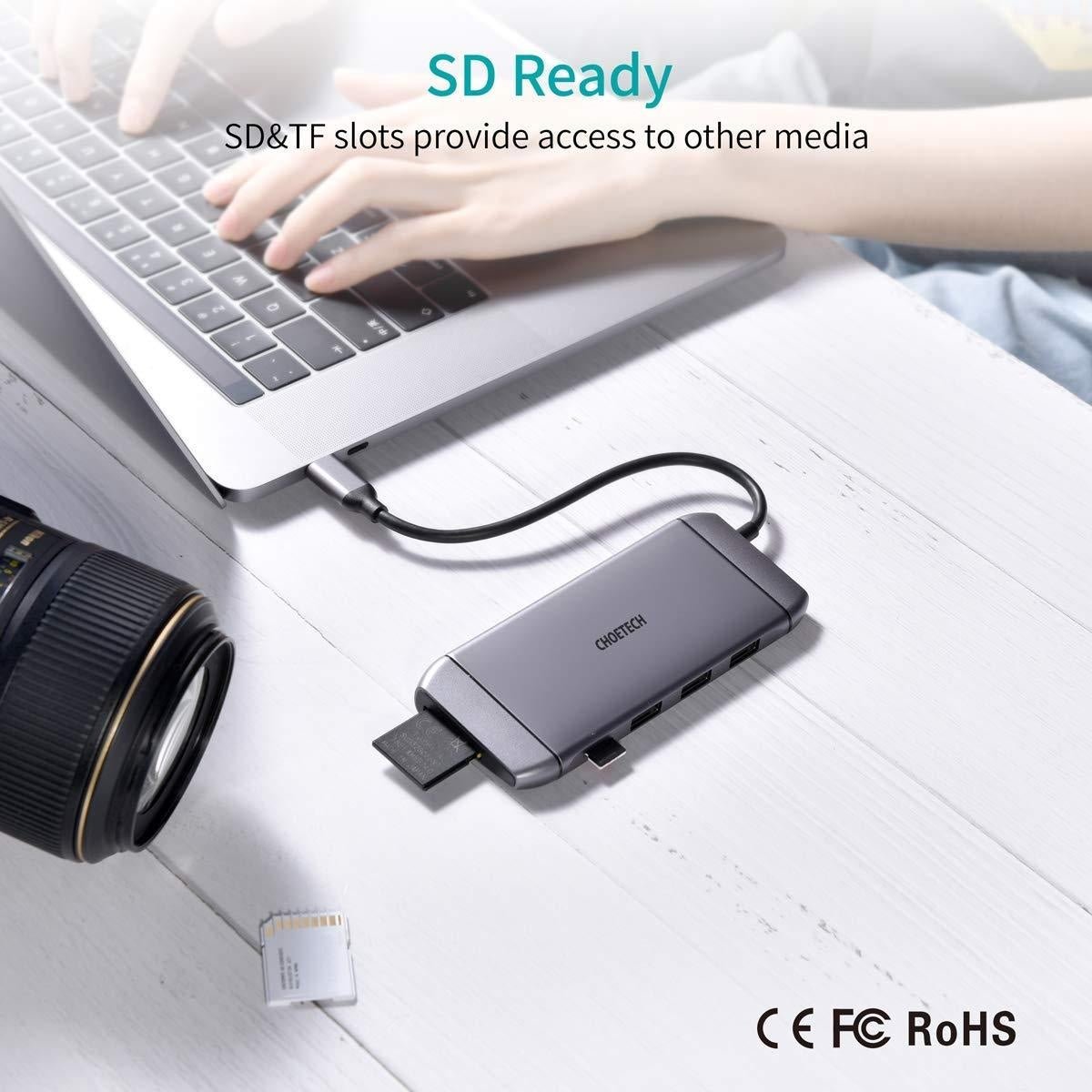 CHOETECH HUB - M15 USB - C 9 - in - 1 Multifunction Adapter - NuSea