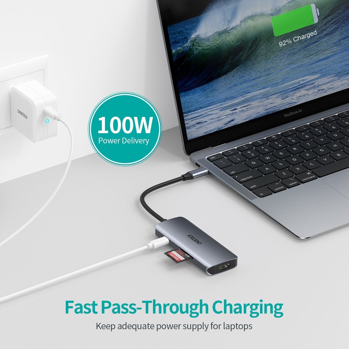 CHOETECH HUB - M19 USB - C 7 - in - 1 Multifunction Adapter - NuSea