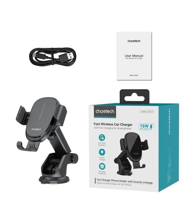 CHOETECH T203 - F 15W Gravity Car Charger Holder - NuSea