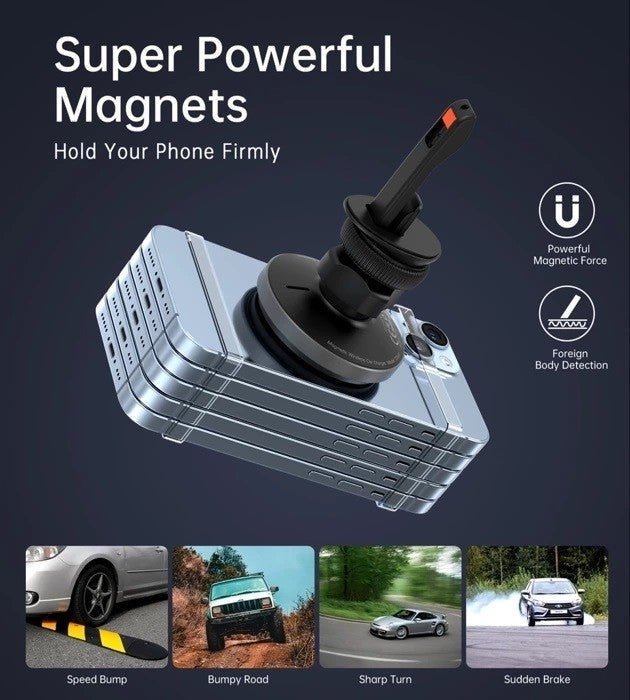 CHOETECH T205 - F 15W Magnetic Car Charger Holder with LED Light (PC housing) - NuSea