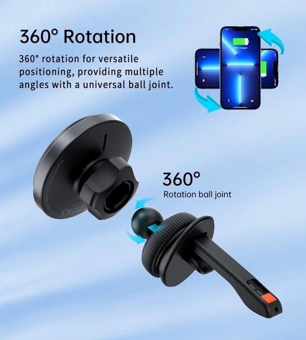 CHOETECH T205 - F 15W Magnetic Car Charger Holder with LED Light (PC housing) - NuSea