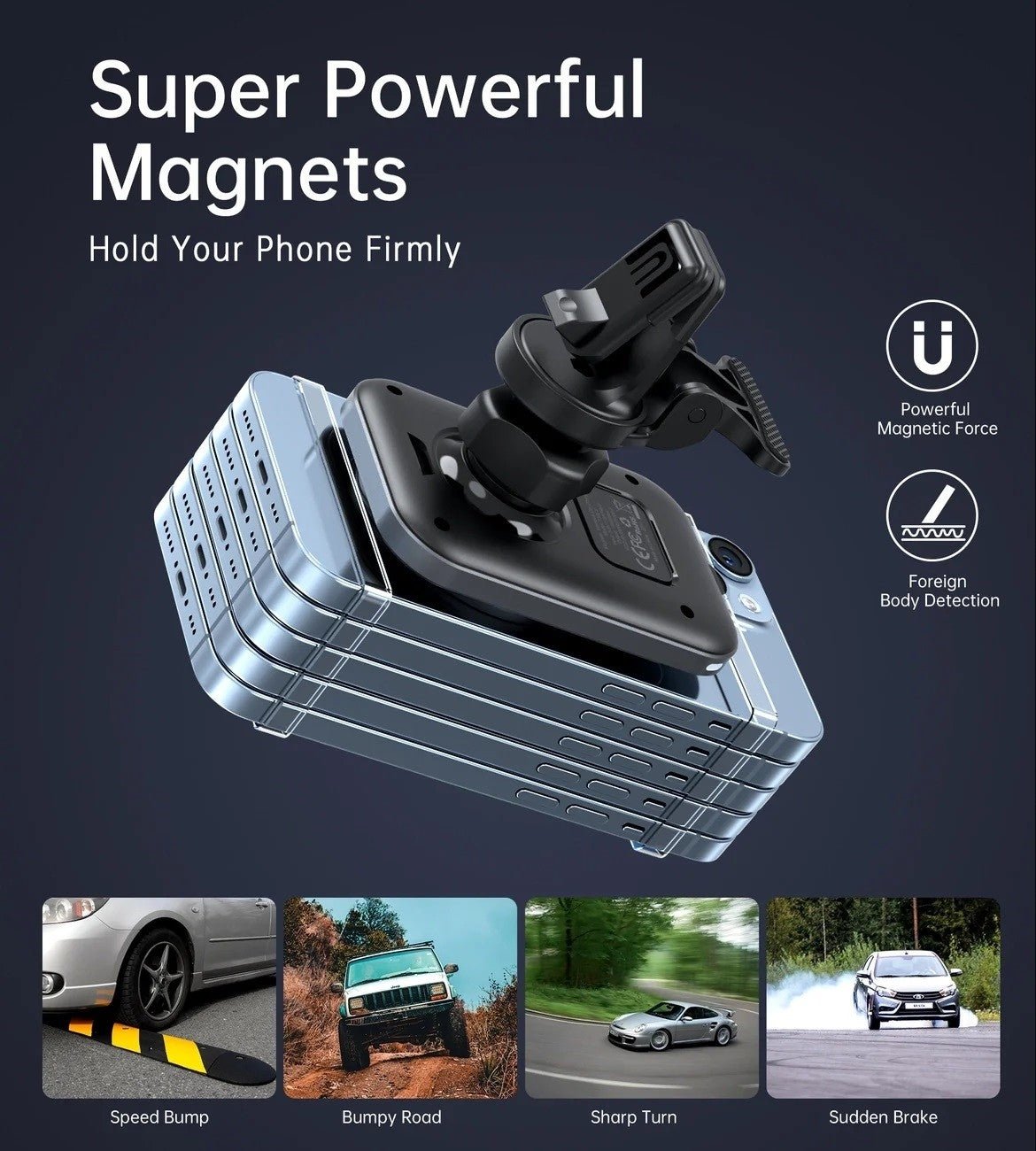 CHOETECH T206 - F 15W Magnetic Car Charger Holder - NuSea