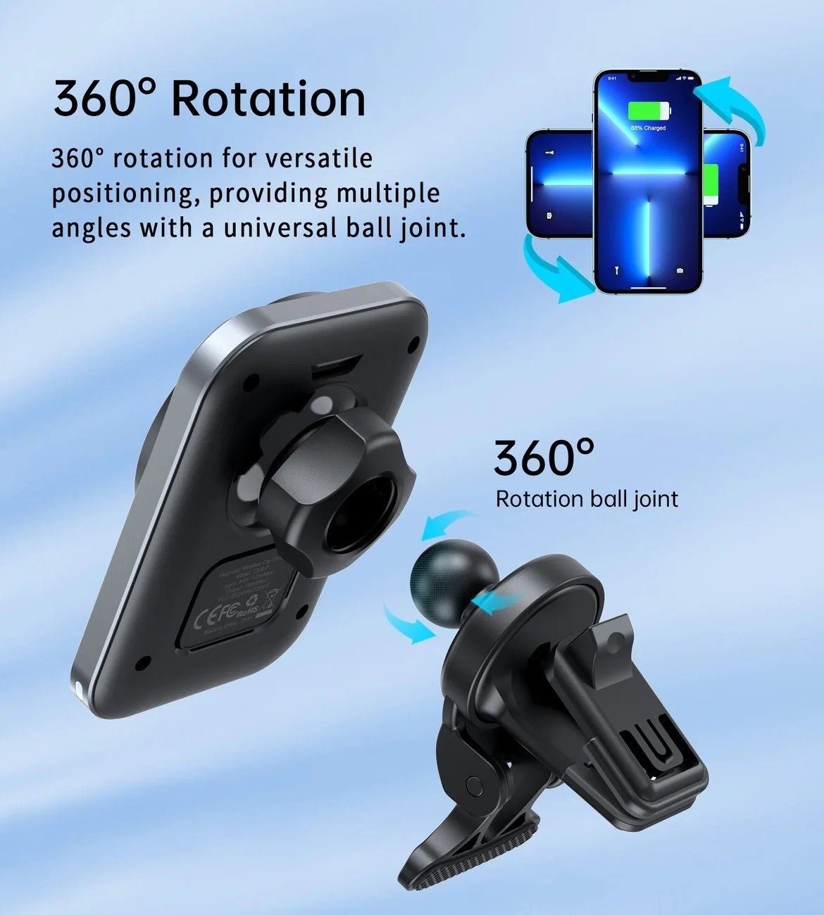 CHOETECH T206 - F 15W Magnetic Car Charger Holder - NuSea