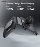 CHOETECH T616 - F - BK 3in1 Magnetic Foldable Wireless Charger Black - NuSea