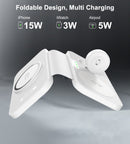 CHOETECH T616 - F - WH 3in1 Magnetic Foldable Wireless Charger White - NuSea