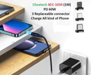 CHOETECH XCC - 1034 60W C to C 1M Cable with 3 Replaceable Connecter - NuSea