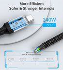 CHOETECH XCC - 1040 USB - C M to M 240W Super Fast Speed Gen3 Cable 1.2M - NuSea