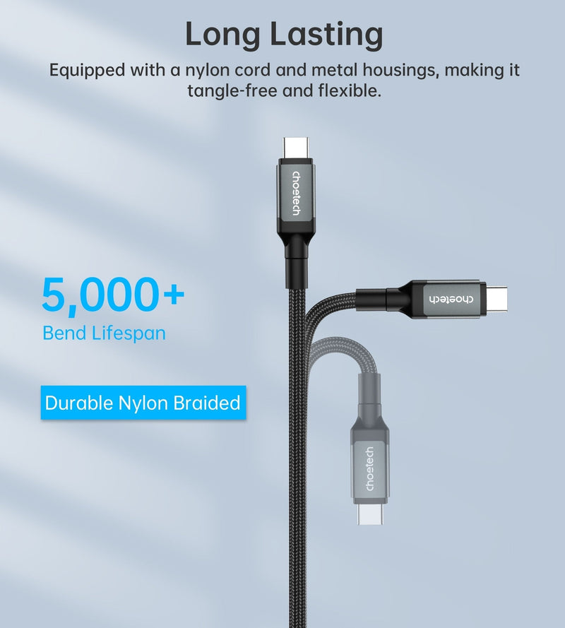 CHOETECH XCC - 1040 USB - C M to M 240W Super Fast Speed Gen3 Cable 1.2M - NuSea