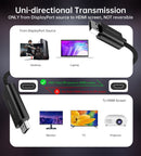 CHOETECH XDH01 4K 60Hz DisplayPort Male to HDMI Male Braided Cable 2M - NuSea