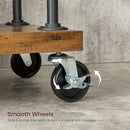 Clothing Garment Rack on Wheels with 5 - Tier, Industrial Pipe Style, Rustic Brown - NuSea