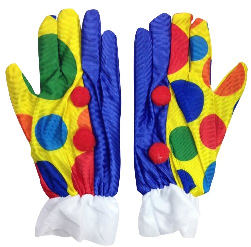 CLOWN GLOVES Costume Fancy Dress Circus Fancy Dress Halloween Funny One Size - NuSea