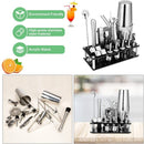 Cocktail Shaker Set Boston 23 - Piece Stainless Steel and Professional Bar Tools for Drink Mixing - NuSea