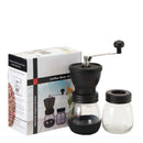 Coffee Bean Grinder - Manual Hand Stainless Ceramic Burr Core Glass Jar Nut Mill - NuSea