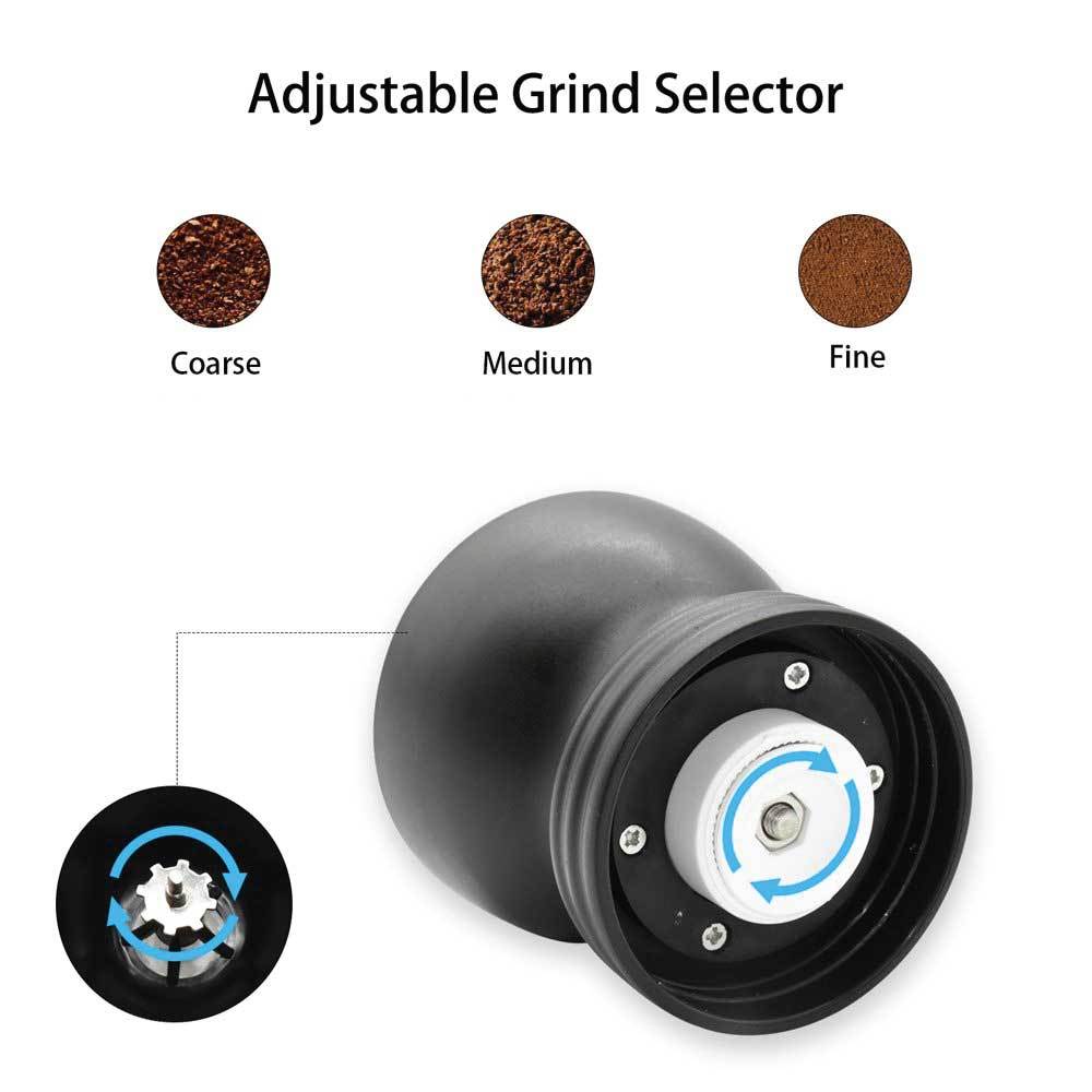Coffee Bean Grinder - Manual Hand Stainless Ceramic Burr Core Glass Jar Nut Mill - NuSea