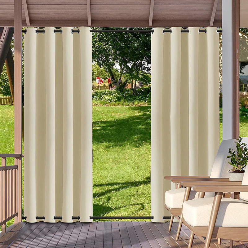 COMFEYA 2 - Panel Weighted Blackout Curtains - Outdoor Patio Privacy and Wind Protection - NuSea