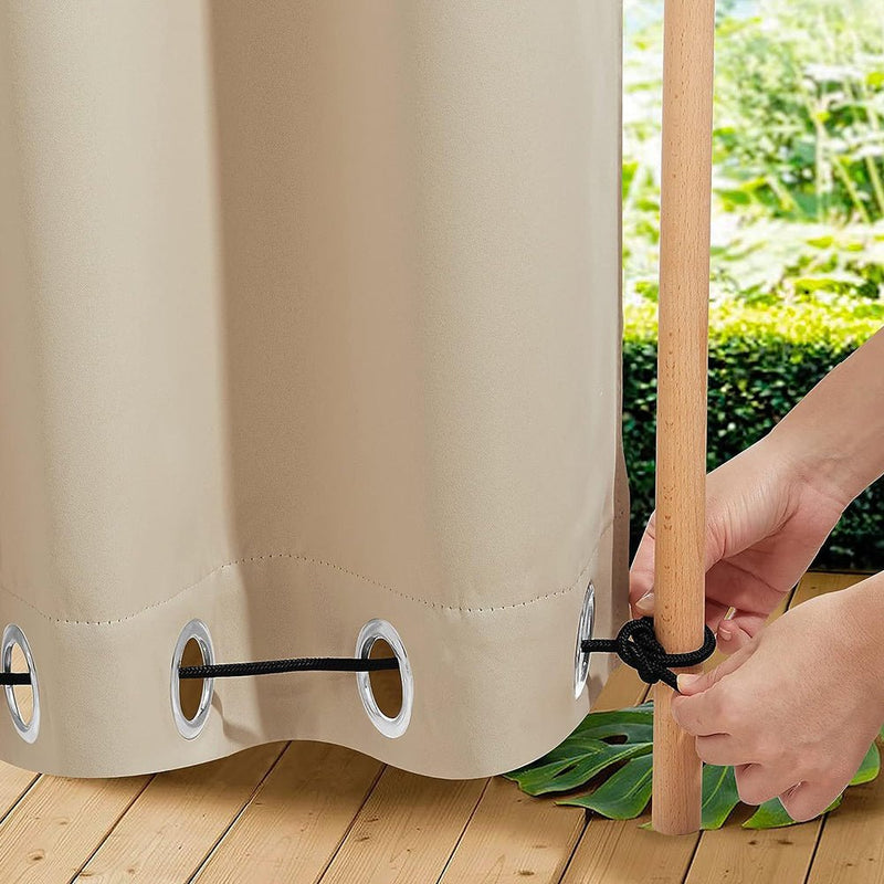 COMFEYA 2 - Panel Weighted Blackout Curtains - Outdoor Patio Privacy and Wind Protection - NuSea