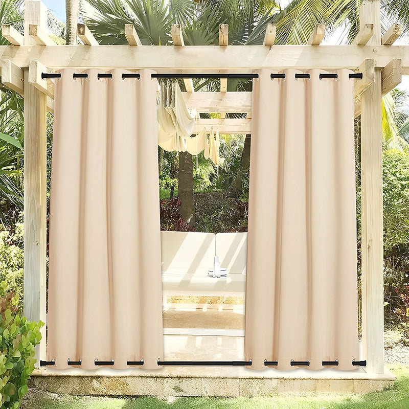COMFEYA 2 - Panel Weighted Blackout Curtains - Outdoor Patio Privacy and Wind Protection - NuSea