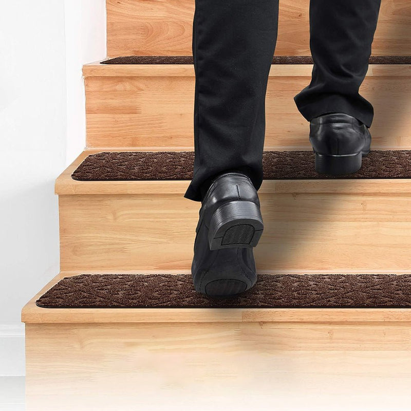 COMFEYA 8 Pack Carpet Stair Treads Non - Slip Stair Carpet Rugs | Protect Wooden Stairs | Easy Installation - NuSea