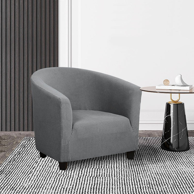 COMFEYA Elastic All - Inclusive Single Sofa Cover - Solid Color Semicircle Sofa Chair Cover - NuSea