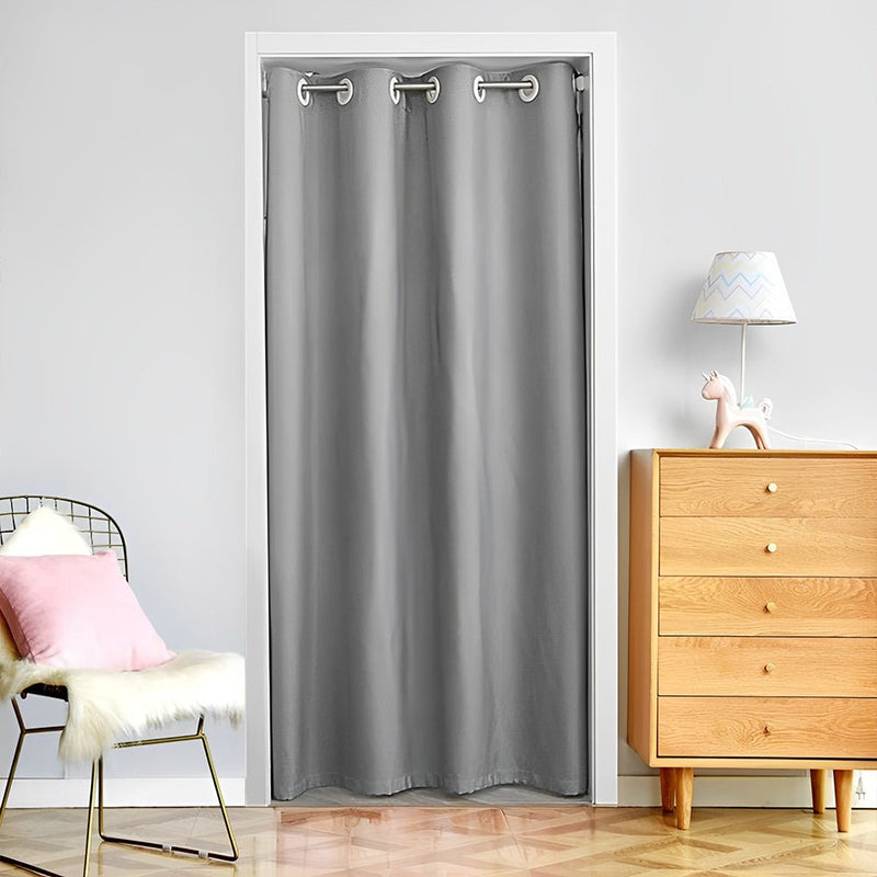 COMFEYA Grommet Top Doorway Curtain - Room Darkening Thermal Insulated Curtain - 198x132cm - Gray - NuSea