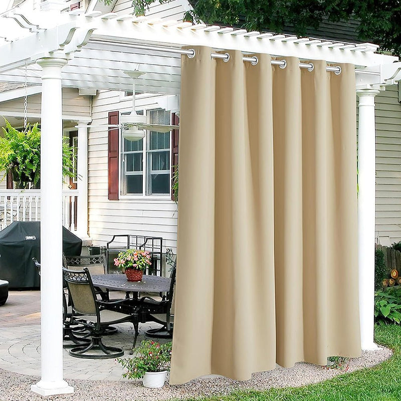 COMFEYA Patio Curtains Outdoor - Waterproof Heat UV Shade Privacy Blackout Curtains - NuSea