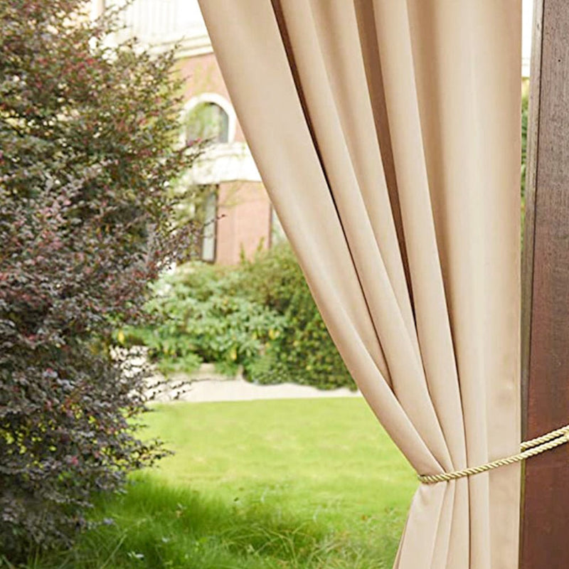 COMFEYA Patio Curtains Outdoor - Waterproof Heat UV Shade Privacy Blackout Curtains - NuSea