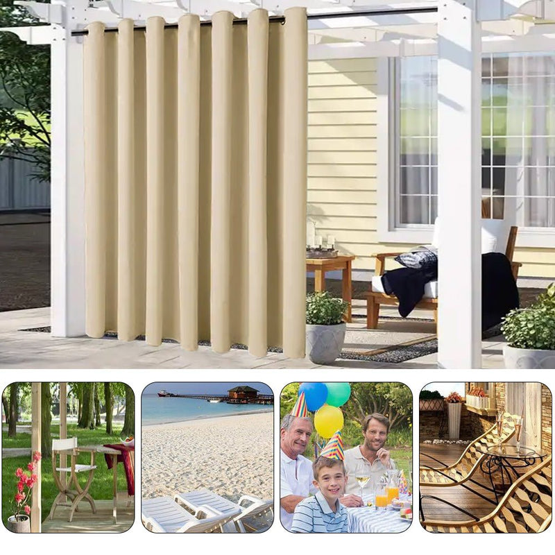 COMFEYA Patio Curtains Outdoor - Waterproof Heat UV Shade Privacy Blackout Curtains - NuSea