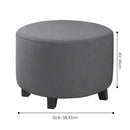 COMFEYA Round Ottoman Cover - Stretch Ottoman Slipcover Furniture Protector for Round Ottomans - NuSea