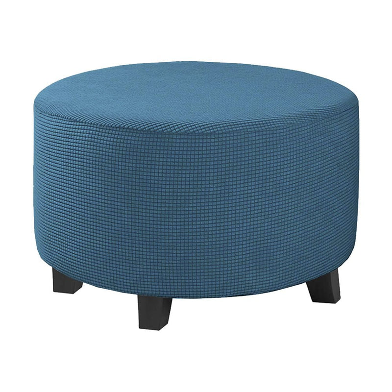 COMFEYA Round Ottoman Cover - Stretch Ottoman Slipcover Furniture Protector for Round Ottomans - NuSea